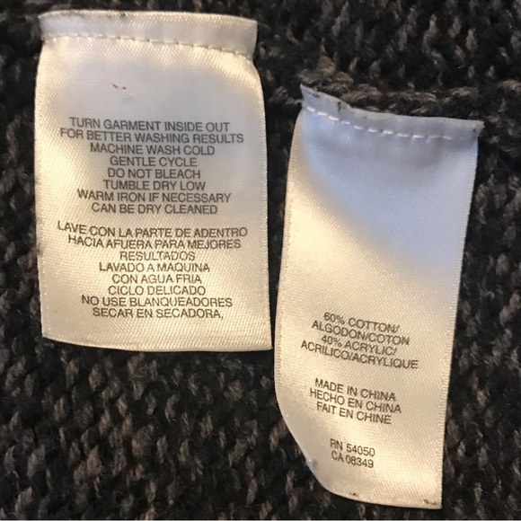 Jones New York Hombre Style Dble Breasted Mixed Knit Style Cardigan Sweater Sz L - Picture 7 of 10